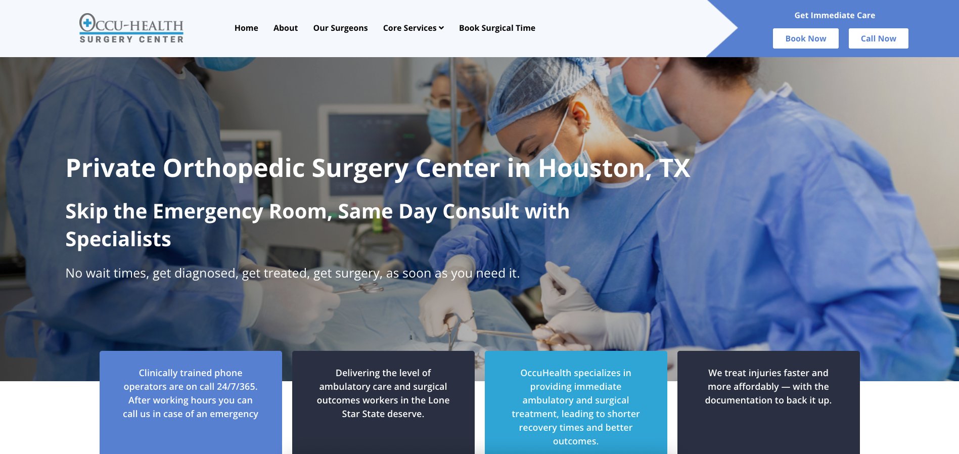 OccuHealth Surgery Center homepage